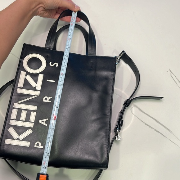 KENZO Paris logo black leather tote bag/crossbody bag - Picture 11 of 16